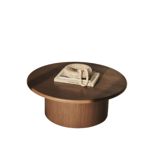 Willy Solid Mahogany Modern <b>Round</b> Coffee Table Eco-Friendly & Durable Accent Center Table for Living Room Lounge Hotel - Product Image 3