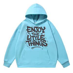 Sweat à capuche doublé en tricot imprimé, grande taille pour hommes, 2025, couleur unie, 100% coton, fabricant OEM, vente en gros, vêtements personnalisés - Product Image 5