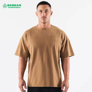Custom Men's <b>100</b>% <b>Polyester</b> O-Neck Regular Fit Loose Fit Drop Shoulder Heavy Weight 180g Anti-Wrinkle Breathable T-<b>Shirt</b> - Product Image 2