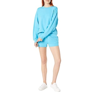 Nuevo Conjunto Deportivo de Dos Piezas de Algodón con Logotipo Personalizado al por Mayor, Sudadera y Pantalones Cortos de Diseño, Conjuntos de Invierno de Nailon para Mujer 2026 - Product Image 3