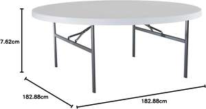 <span class=keywords><strong>Table</strong></span> pliante ronde au design moderne en HDPE de 200cm Tables d'événement extérieures en plastique portables pour <span class=keywords><strong>12</strong></span> <span class=keywords><strong>personnes</strong></span> Meubles de fête pliables - Product Image 2