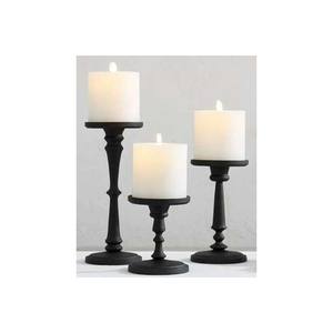 Juego de portavelas hecho a mano de tendencia caliente de 3 portavelas de tendencia negra para decoración del hogar y la boda portavelas elegante - Product Image 1