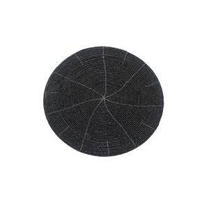 Dessous de verre rond décoratif de conception classique couleur noire divers ustensiles de cuisine tapis et tampons décoration de la maison personnalisée à Bul - Product Image 1