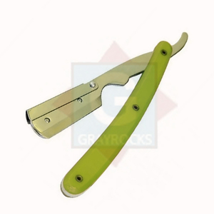 Maquinilla de afeitar con mango plegable y logotipo privado, maquinilla de afeitar de corte de barba de estilo japonés para hombre, maquinilla de afeitar de peluquero dorada recta - Product Image 2