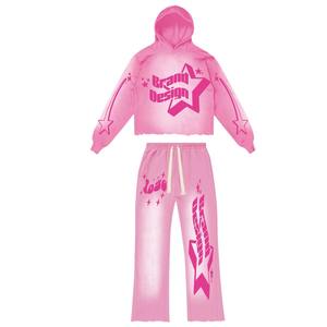 Chándal con capucha de invierno de peso pesado de estilo más nuevo | Serigrafía | Traje de sudor de lavado ácido hecho en fábrica Colores personalizados 100% algodón - Product Image 3