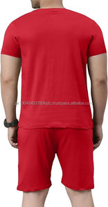 ชุดเสื้อผ้าลำลอง2ชิ้นสำหรับผู้ชายชุดเสื้อ2ชิ้นซิปหน้ามีซิปและกางเกงขาสั้นถักสำหรับใส่พักผ่อนช่วงฤดูร้อน - Product Image 3