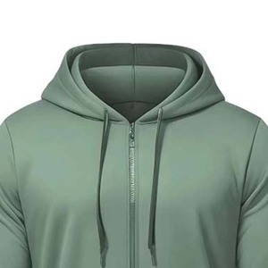 Sweat-shirts à capuche respirants pour hommes en polyester, service OEM, design personnalisé, fermeture éclair, manches longues, streetwear décontracté pour hommes - Product Image 3