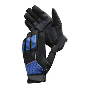 Negro ISO PK Hombres Tácticos Guantes de trabajo sin dedos Acolchado Medio dedo Utilidad Ciclismo Cuero para conducir Mecánico Trabajo Negro - Product Image 1