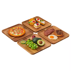 Vaisselle en bois dur Assiettes à manger en bois minimalistes Vaisselle en bois lisse par glowin fashion - Product Image 6