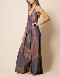 ชุดแม็กซี่เดรสยาวสำหรับผู้หญิงชุดเดรสลำลองสำหรับฤดูร้อนแบบผูกย้อมสีสำหรับวันหยุดแบบโบฮีเมียนใหม่2025 - Product Image 2