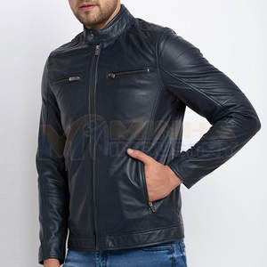 Chaqueta de Cuero de Talla Grande al por Mayor, Chaqueta de Cuero para Uso en Exteriores, Chaqueta de Cuero con Cuello Alto para Hombre - Product Image 2