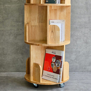KS68191 Librero Móvil de Madera Natural de 3 Niveles, Portátil para Hogar, Oficina, Dormitorio, Sala de Estar, Taller, Diseño Moderno y Tradicional - Product Image 6