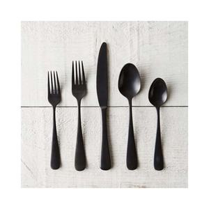Juego de cubiertos de acero, Set de tenedor y cuchara, cuchillo real europeo ecológico, negro plateado, tenedores, cucharas, cuchillos - Product Image 6