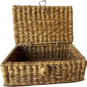 Cesta de jacinto de agua abierta con asas de bucle generosas ideal para lavandería, mantas, que combina un almacenamiento espacioso con encanto natural - Product Image 3