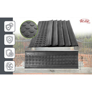 MELINA Set di 5 Tappetini Antiscivolo per Scale da Esterno in Gomma 100%, Impermeabili, 25x75cm, Neri, per Uso in Giardino - Product Image 5