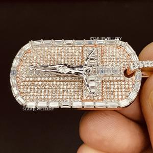 Colgante de Jesús Personalizado con Moissanita VVS Color D, Plata de Ley 925, Estilo Hip Hop, Chapado en Rodio, Unisex - Product Image 4