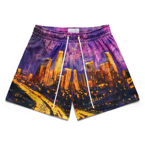 Summer Streetwear High Street Breathable Elastic Waist Quick Dry Blank Custom 100% Polyester Sublimation Printing Men <b>Basketball</b> - Product Image 1