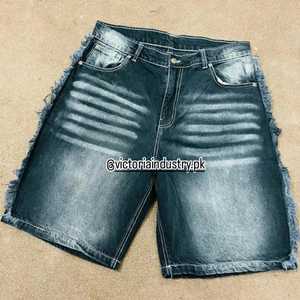 กางเกงยีนส์ขาสั้นผู้ชายกางเกงขาสั้นผ้ายีนส์ทรงหลวมซีดซีดแสงแดดออกแบบได้ตามต้องการ - Product Image 5