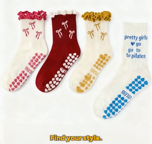Calcetines de Pilates Antideslizantes para Mujer, Calcetines de Yoga de Algodón para Danza, Deporte y Atletismo, con Logotipo Personalizado, Venta al Por Mayor, OEM, ODM - Product Image 5