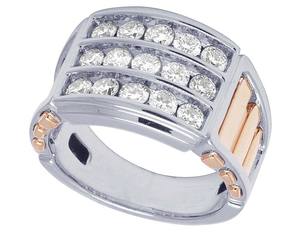 Dernier modèle de bijoux Hip Hop en argent sterling S925 plaqué or blanc avec bague ronde en diamant moissanite pour hommes - Product Image 3