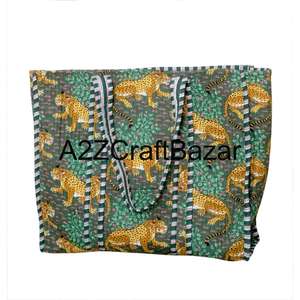 Handmade Cotton Shoulder Tote <b>Bag</b> For Women Quilted Block Printed Fabric Eco Friendly <b>Boho</b> Shopping <b>Bag</b> - Product Image 5