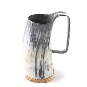 Taza de cuerno de búfalo negro pulido, producto de alta calidad minimalista gratis, tasa razonable, nuevo hecho a mano por Crescent Crafts - Product Image 2