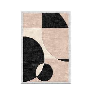 Luxueux grand tas de peluche laine moderne motif à carreaux Premium fabriqué à la main de haute qualité antidérapant lavable tapis pour chambre - Product Image 1