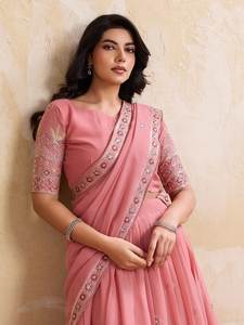 Tenue ethnique Lehenga Choli en pur georgette avec broderie élégante, travail au fil de codage, tenue de créateur pour les mariages, les festivals - Product Image 5