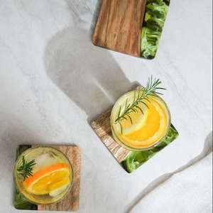 Prix bon marché Produit Bois Résine Joint Bonne Qualité Bois Dessous De Verre Vaisselle Article Noël Vintage Luxe Espace Sous-verres En Bois - Product Image 1