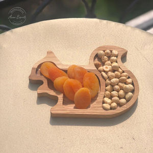 Factory Wholesale Beech Wood <b>Snack</b> Platter Squirrel Shape Serving <b>Tray</b> with Compartment for Serving Dishes and <b>Snacks</b> - Product Image 2