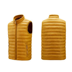 Veste sans manches en toile matelassée pour homme, logo personnalisé en gros, respirante, décontractée, coupe régulière, sport, fermeture éclair - Product Image 5