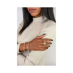 Del Pia Srl Vente en gros Bague invisible à sept rangs de haute qualité pour femmes, plaquée or 18 carats, argent sterling 925, plusieurs tailles - Product Image 4