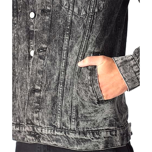 Vestes en jean en coton pour hommes pour le printemps, l'automne et l'hiver, décontractées, couleur unie, simple boutonnage, techniques de lavage - Product Image 5