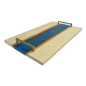 Plateau de service créatif en résine et bois fait à la main, meilleure vente de noël, plateau alimentaire, ustensiles de cuisine, vaisselle, plateaux de service en résine époxy - Product Image 1