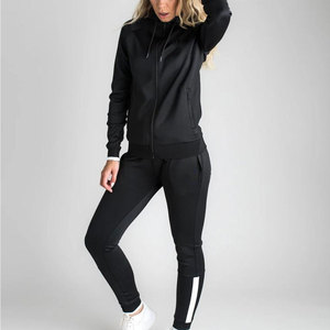 El chándal de mujer con logotipo personalizado más vendido, chándal ajustado de manga larga con lavado ácido para mujer, chándales de panel de Jogger de talla grande para invierno - Product Image 1