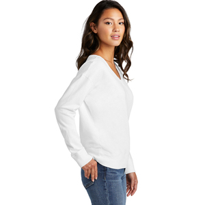 Meilleure qualité décontracté col en V sweat femmes coton polyester polaire mélange chaud à manches longues pull sweat pour un usage quotidien - Product Image 4