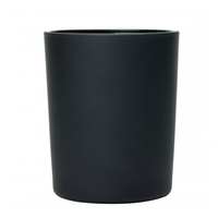 Vela Aromática de Lujo Hecha a Mano de 25cl, Fragancia Personalizada con Logotipo, Cera Mixta en Cilindro, Vidrio Lacado Negro, 55 Horas de Duración, Estilo Moderno