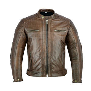 Veste de moto en cuir à fermeture éclair pour hommes, coupe ajustée, respirante, marque privée personnalisée pour les vêtements de course automobile, nouveauté - Product Image 1