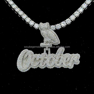 จี้เงิน925สุดสร้างสรรค์พร้อมเพชรโมอิสเย็นที่ออกแบบได้ตามต้องการจี้นกฮูกรูปสัตว์สำหรับเครื่องประดับฮิปฮอปแร็ปเปอร์ - Product Image 2