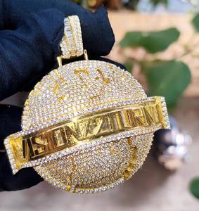 Pendentif Hip Hop en argent 925 plaqué or avec diamants Moissanite VVS de style moderne, glacé, pour rappeurs, cadeau à bas prix - Product Image 5