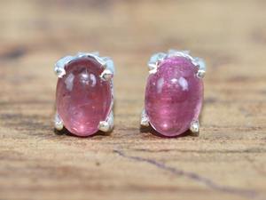 Pink Tourmnaline 925 Sterling Silver Stud Earring Customized Natural Gemstone Vintage <b>Wedding</b> Engagement Gift - Product Image 4