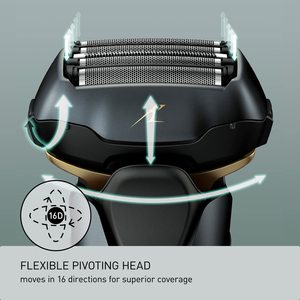 Rasoir électrique pour homme avec tondeuse escamotable, utilisation humide/sèche, rasoir à 5 lames, tête pivotante flexible, étanche IPX7 pour usage corporel - Product Image 3