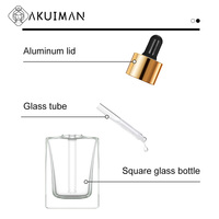 Bouteille Compte-Gouttes en Verre pour Huile Essentielle Ambrée Transparente Noire Rose 5ml 10ml 15ml 20ml 30ml 50ml 100ml, Impression de Logo Personnalisée
