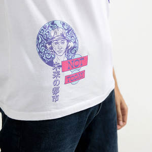 เสื้อยืดผู้ชายลายพิมพ์สไตล์วินเทจ ผ้าฝ้ายคอตตอน ดีไซน์ย้อมสีแบบแอซิดวอช สไตล์ลำลอง - Product Image 3