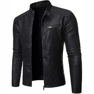 Pakistan Manufacture Genuine Leather Sheep Embroidered Stand Collar Front Logo Eco-Friendly Waterproof Breathable Unisex <b>Winter</b> - Product Image 3
