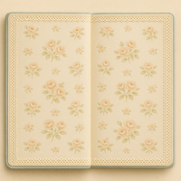 LABON Carnet A5 en tissu vintage brodé de fleurs bleues avec dentelle et rose pour cadeau romantique et écriture quotidienne