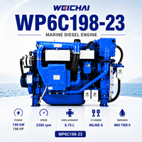 Moteur diesel Weichai WP6C198-23 à 6 cylindres, 145 kW, 198 CV, 2300 tr/min, moteur de propulsion principale marine pour bateau de pêche, navire de transport