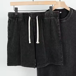 New Custom High Quality Acid Wash tank <b>Top</b> and Shorts Set Streetwear Vintage Sleeveless Tee Shirt Shorts Sets for Men - Product Image 6