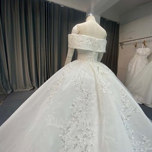 ANY264 Elegante Vestido de Novia con Cuello Barco y Lentejuelas, Vestidos de Boda para Mujer - Product Image 4