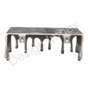 Table de présentation carrée en fonte d'aluminium Table basse de salon nouveau style de meubles décoratifs faits à la main Table en argent meilleurs prix - Product Image 5